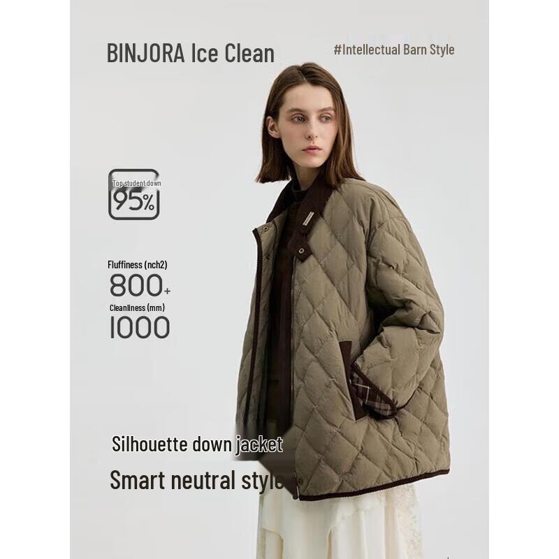 Bingjie Unisex Revers Kurze Pufferjacke J5300JI60