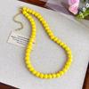 Colorful Beaded Choker Pearlescent Round Bead Necklace Boho Beaded Necklace Jewelry for Women Holiday Summer Beach Vacation