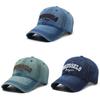Vintage Denim Baseball Cap With Embroidered Letters For Outdoor Sun Protection Spring