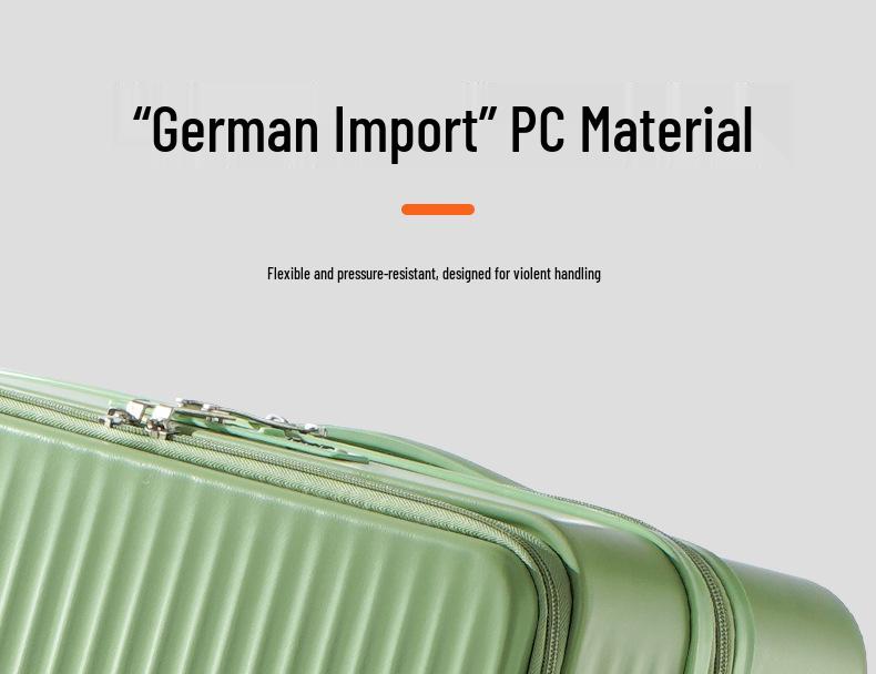 20-inch Front-Opening Multifunctional Suitcase with Combination Lock for Men and Women