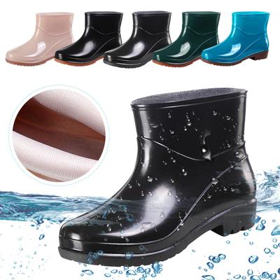 Leichte Damen-Gummistiefel Unifarbene Küchenreinigung Mama Ländliche Regenschuhe Anti-Rutsch-Plattformsohle Wasserschuhe