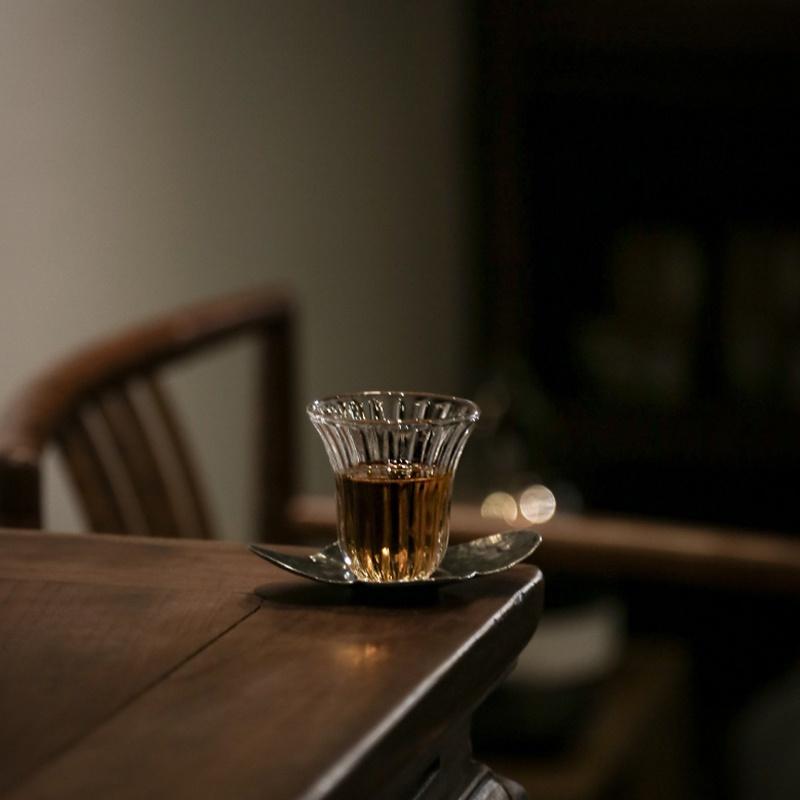 55ml Ice Surface Pattern Glass Small Tea Cup Transparent Heat-resistant Kung Fu Tea Set