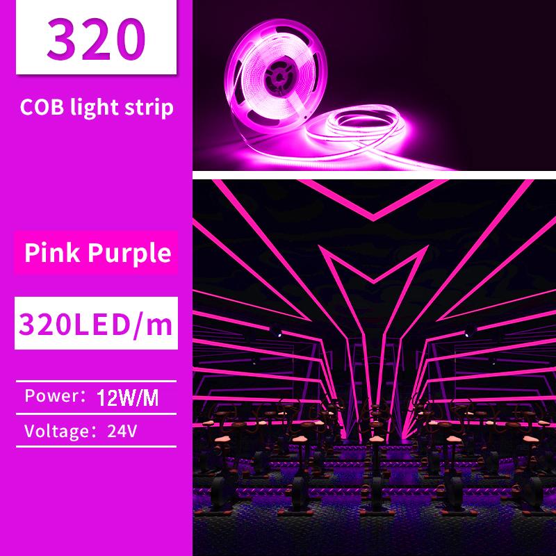 5m/10m/Lot FCOB LED Strip Lights High Density Flexible COB DC24V RA90 Bule Red Green Pink 3000K 4000K 6000K LED Tape Decoration