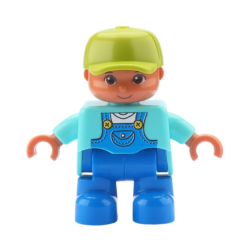 Big Building Blocks Boy Girls Family Policemen Figures Doll Compatible Duplos Children Kids Self Locking Bricks Assemble Toys