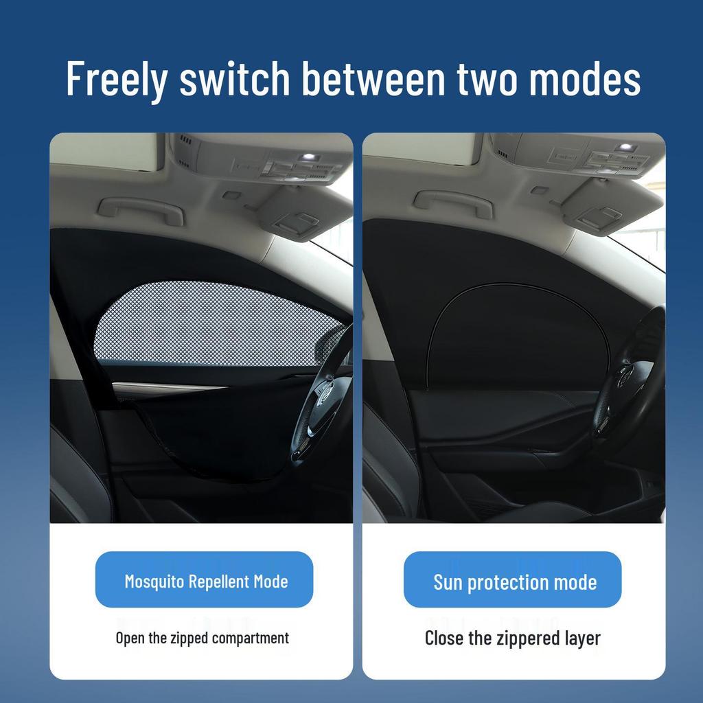 Double Layer Sun Shade with Zipper: Insulated, Breathable Privacy Curtain for Self-Driving Tours