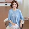 Stijlvolle Lente Gebreide Cardigan Set voor Vrouwen van Middelbare Leeftijd - Twee Delig Casual Vest
