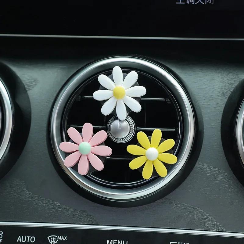 Cute Flower Aromatherapy Car Air Outlet Decoration Perfume Clip Air Freshener Colorful Flora Decor Auto Accessories