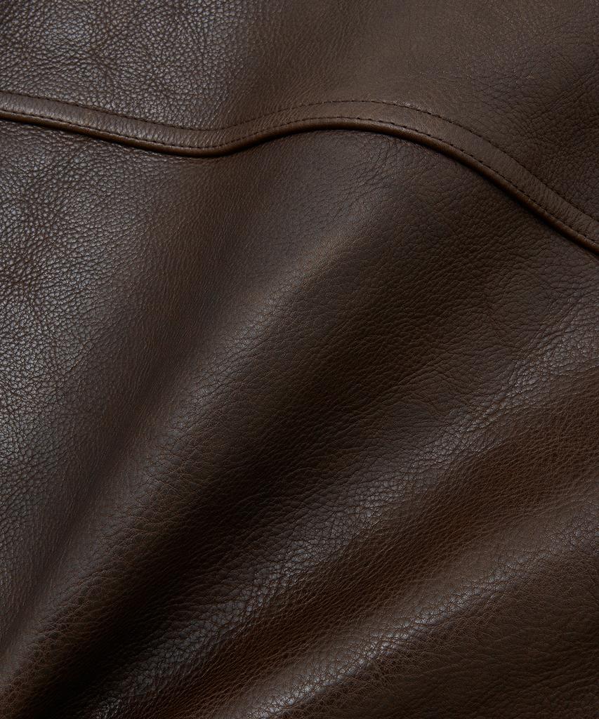 Noirer Antique Cow Leather Trucker Jacket (Brown)