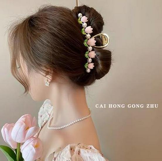 Elegante 2022 Tulpen-Schmetterlings-Haarklammer für Frauen - Temperamentvolle Hai-Haarspange