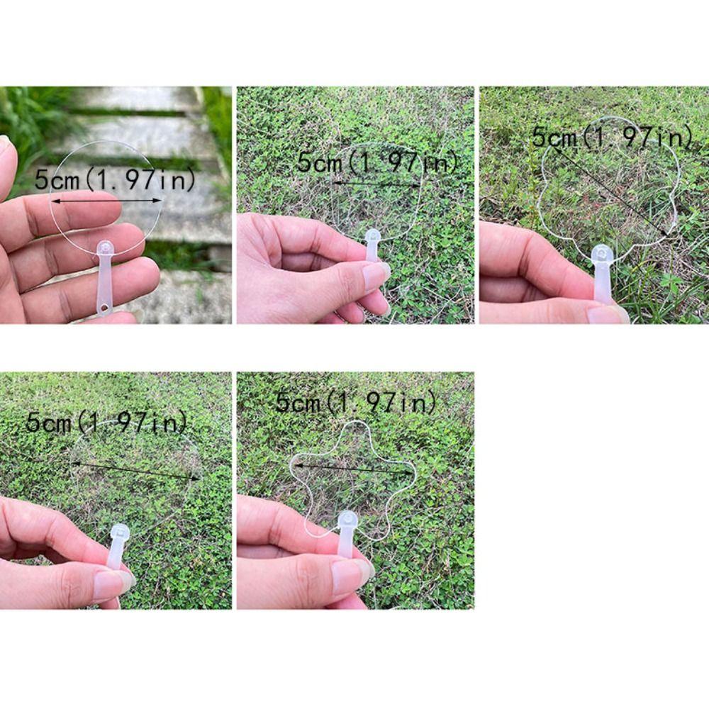 50Pcs Handmade Acrylic Mini Transparent Fan Round/Flower/Heart Shaped DIY Blank Fan Children's Art Fan Kindergarten