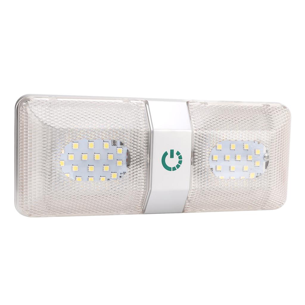 RV Ceiling Double Reading Light Touch Button Stepless 48 LEDs IP50 Waterproof Adjustable for Campers