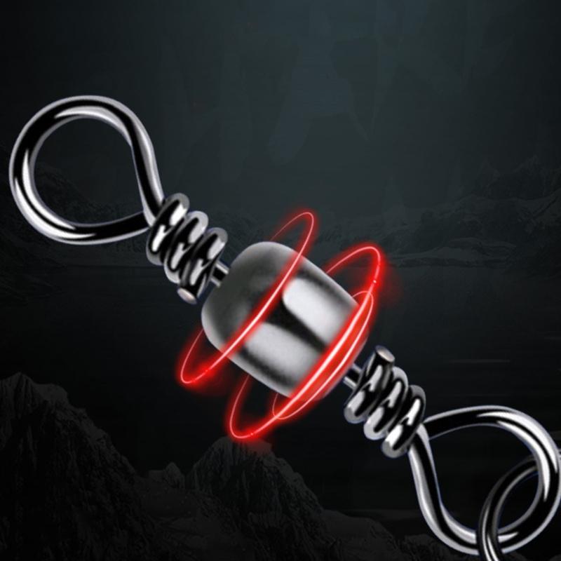 200Pcs High Carbon Steel Fishing Barrels Swivels Fishing Barrels Line Connectors Fishing Lures Connectors Tool Enduring