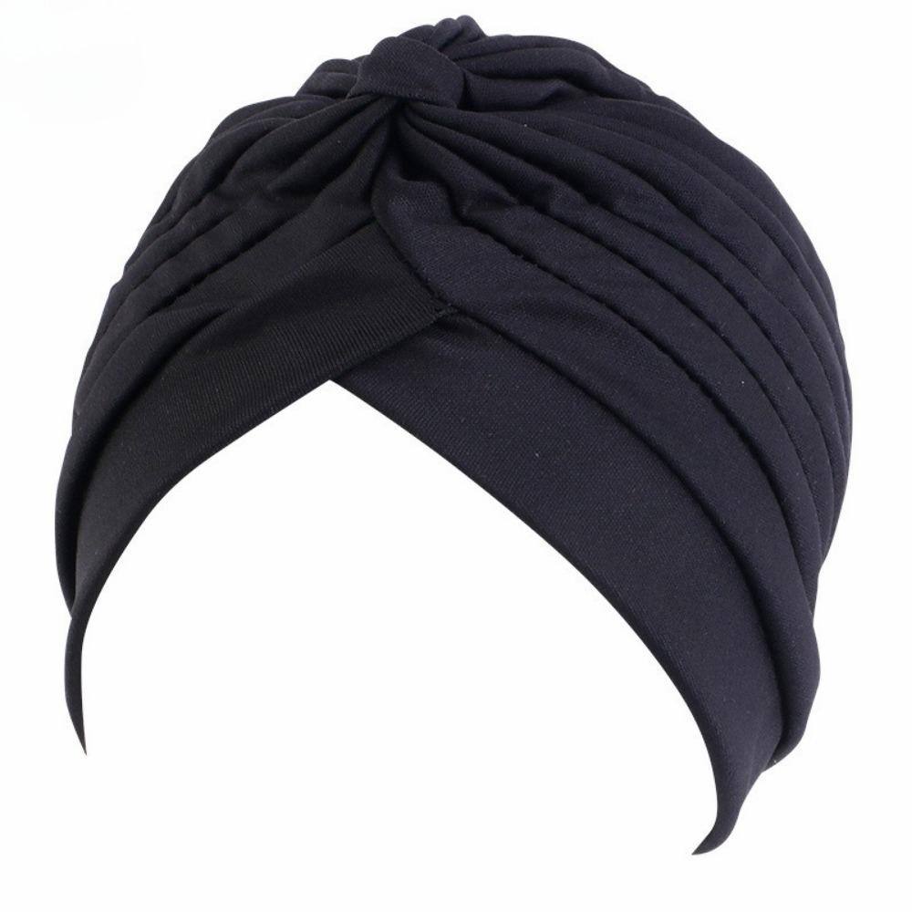 

Lightweight Silk Satin Sleep Bonnet, Wide Elastic Band Hair Cap for Curly Hair & Shower чёрный