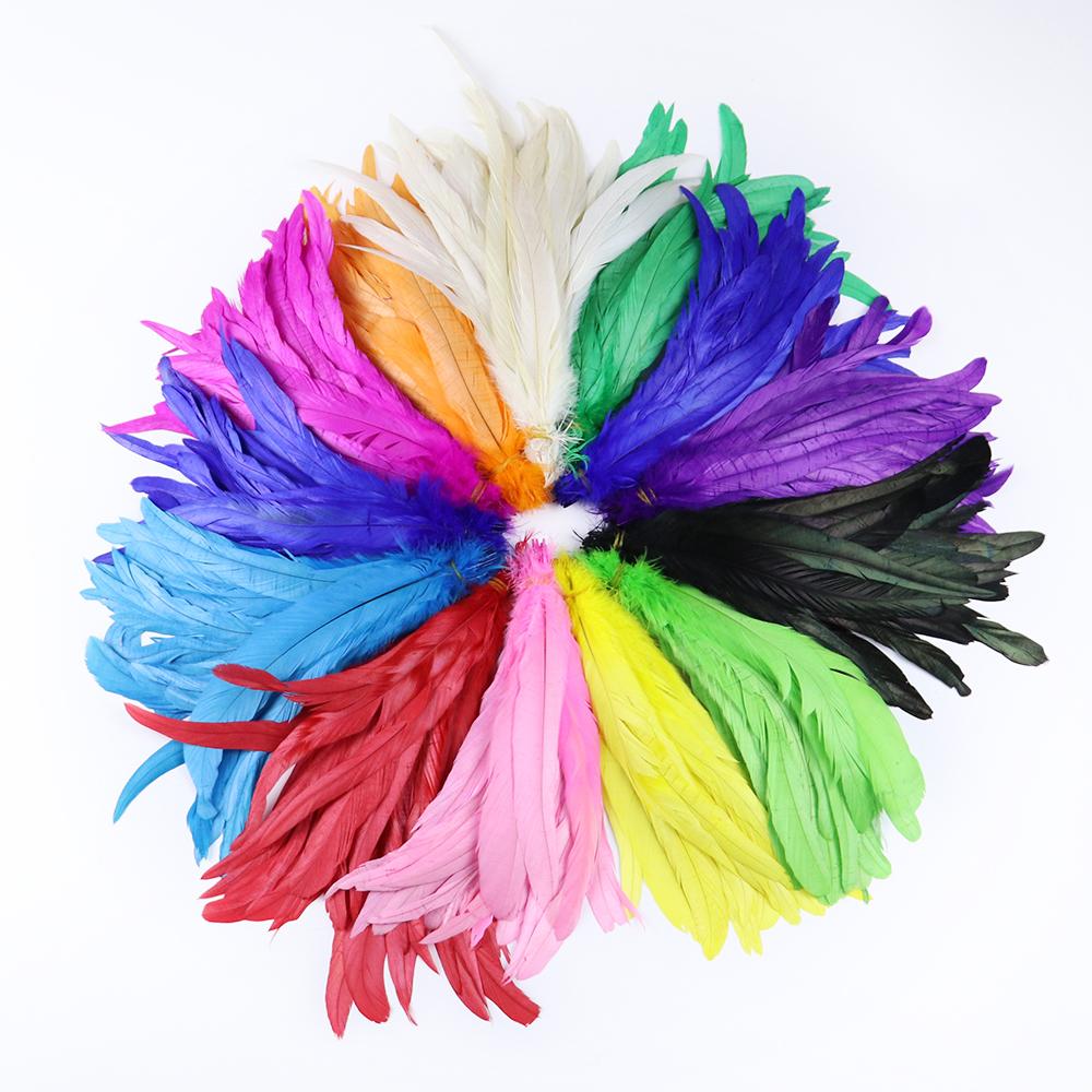 10PCS/lot Natural Roosters Tail Feather Bulk 10-16inch/25-40cm Cock Chicken Feathers Decorations for Carnival Stage Performances