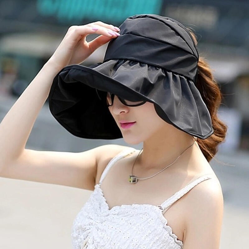 

Идеальная защита от УФ-излучения круглая шляпа-боннет с проволочным козырьком, летняя кепка black