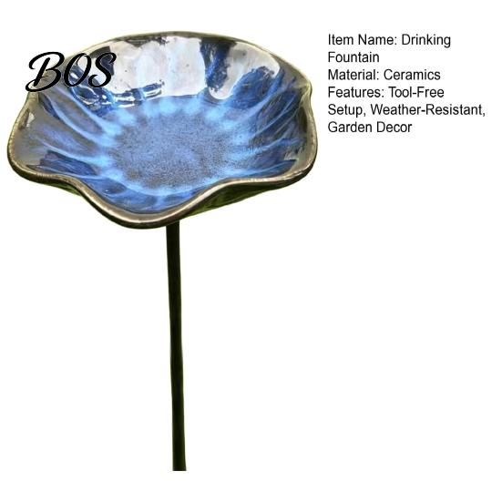 Eco-friendly Bird Habitat Accessory Bee Waterer with Stand, Butterfly Drinking Station Garden Art, Water Feeder Flower Bath for Outdoor Yard,