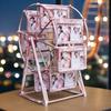 Vintage Rotating Ferris Wheel Photo Frame - 8pcs 4 Inch Picture Frames Desk Decor Gift