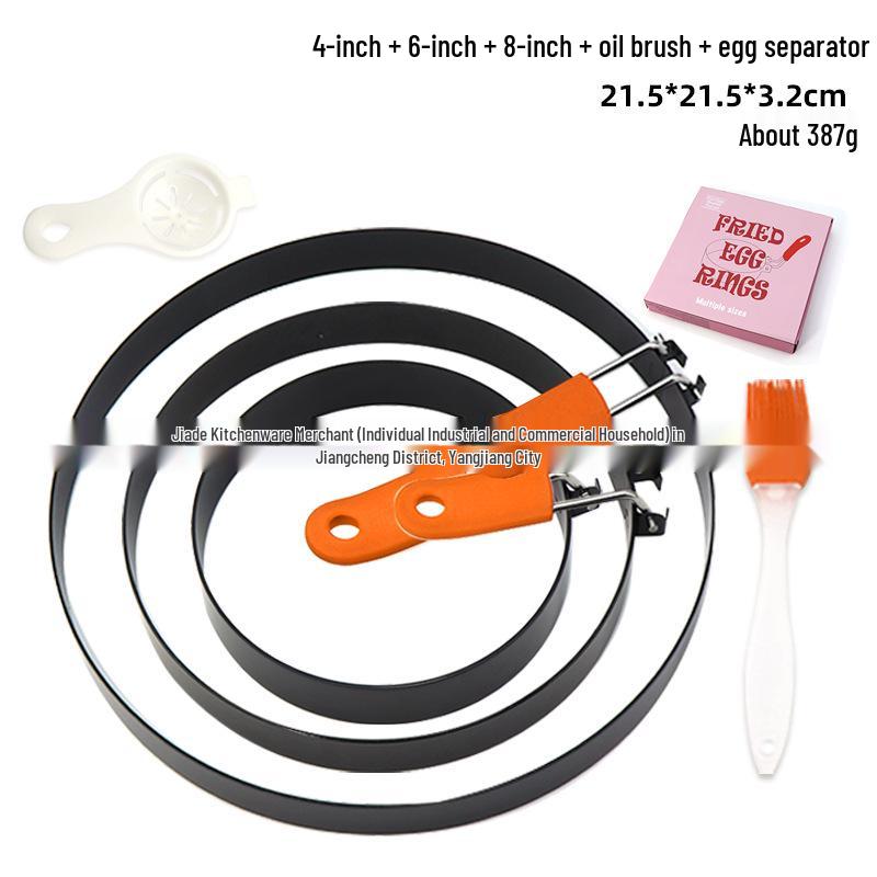 430 Stainless Steel Egg Frying Ring with Silicone Handle – Egg & Pancake Mold