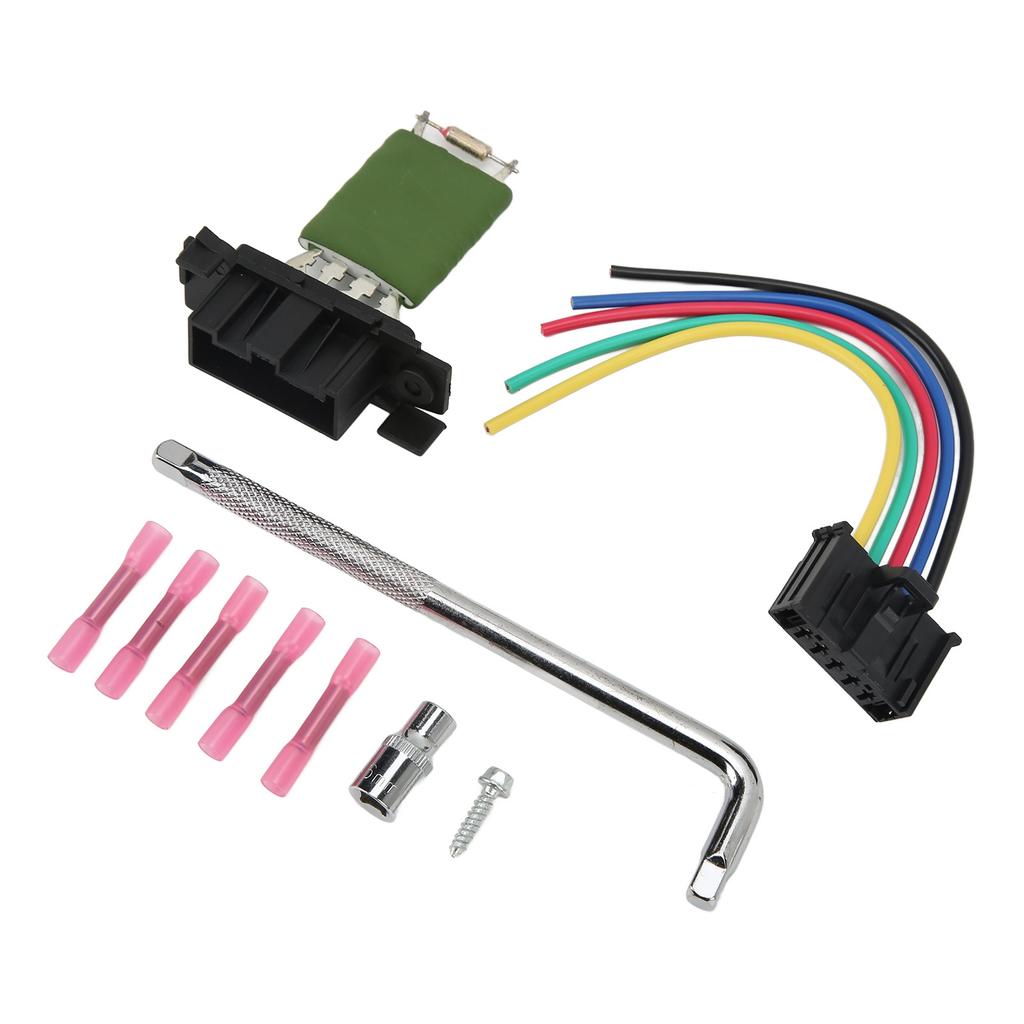 Heater Motor Blower Fan Resistor 13248240 with Harness Tool Kit Replacement for Opel Adam Corsa D