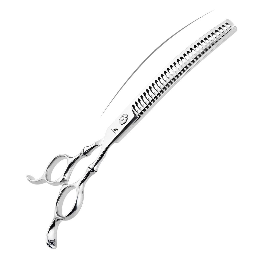7.0 Inch Bamboo Fish Bone Dense Teeth Curved Teeth Cosmetic Scissors Curved Teeth Scissors, Pet Trimming Scissors Curved Teeth Scissors Pet Curved