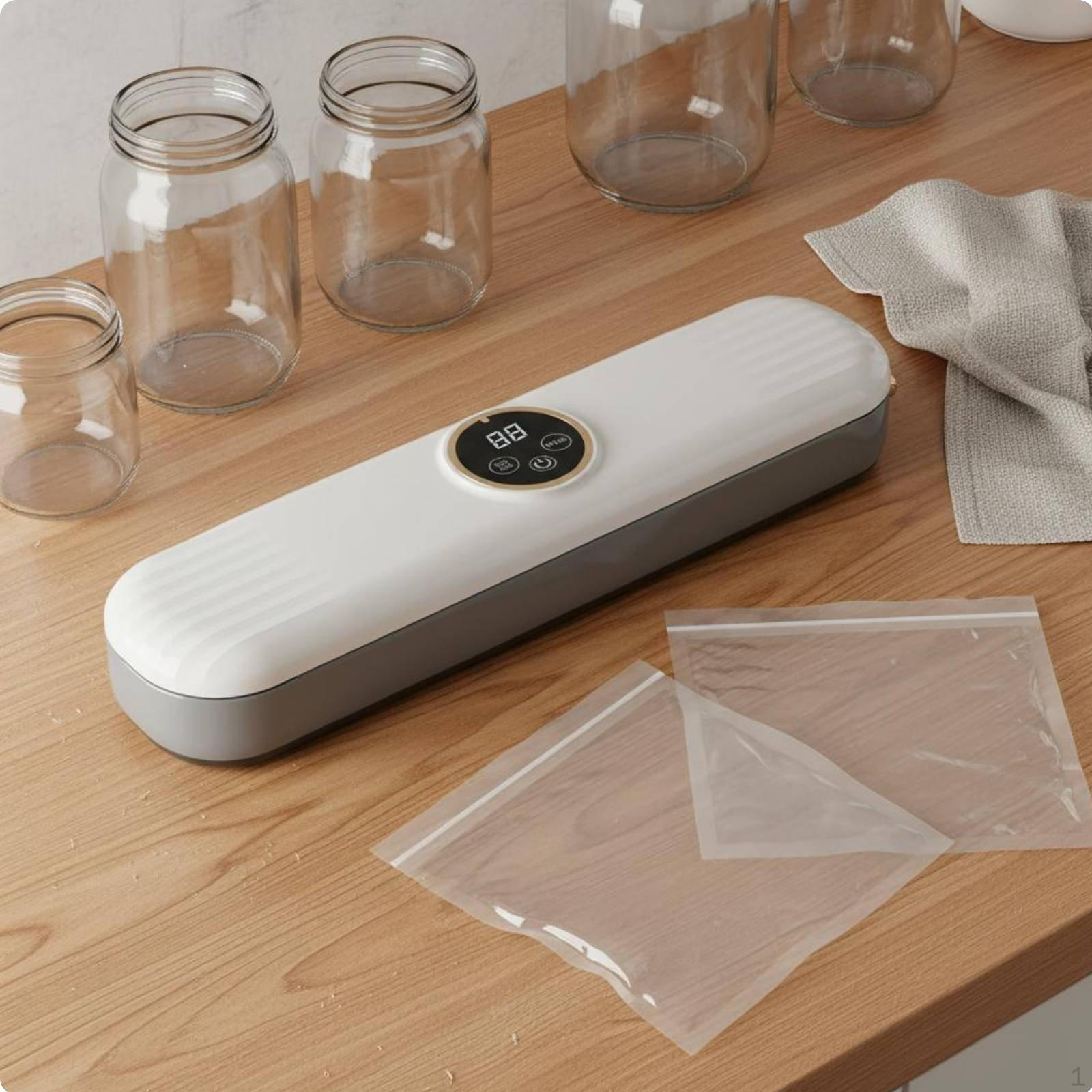 Vacuum Sealer Machine Fast Sealing Automatic Strong Suction Compact Packer for белый