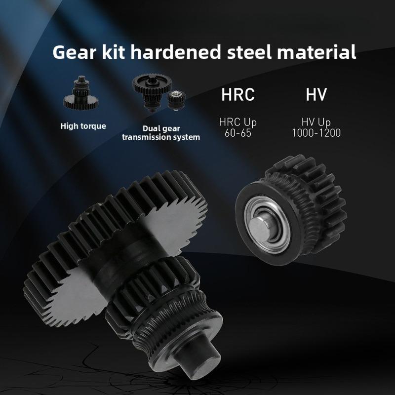 DLC Nano Coating Hardened Steel Extruder Gear Kit Wear Resistant Precise Feeding Upgrade Parts for 3D Printer
