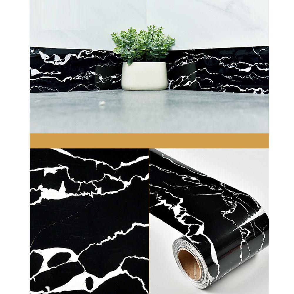 Waterproof Vinyl Decals Skirting Line Marble Waist Line Wallpaper Wall Border Stickers Baseboard