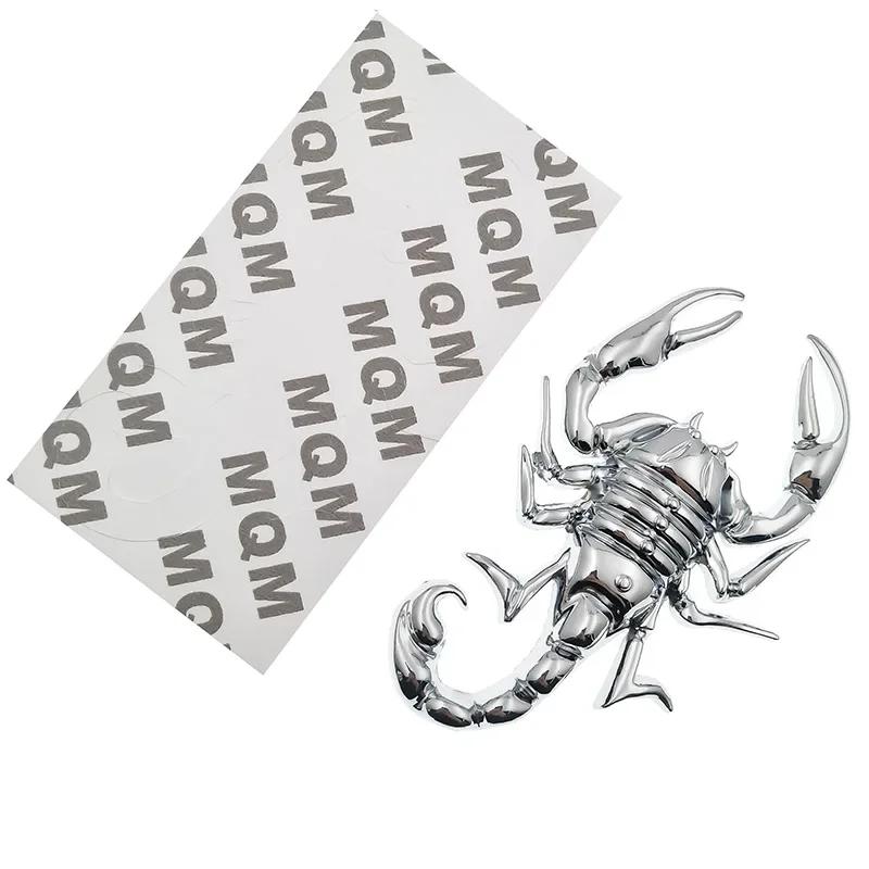 1pc Silver Gold 3D Car Metal Scorpion Stickers Adhesive Badge Emblem Logo Decal for Motorcycle  Cars Acessories Decoration