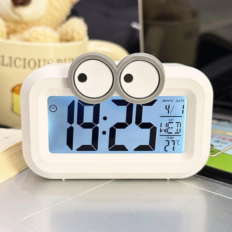 Charming Multifunctional Luminous Alarm Clock for Students - Compact Creative Bedside Clock with Snooze Feature