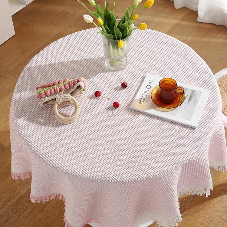 Lace White Dining Table Fabric Style Round Table Square Table Bedside Table Desk Photo Background Cloth Tablecloth Decoration