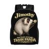 Jimothy the Raccoon Backpack  Kawaii Backpacks Unisex Camping Durable High School Bags Custom Rucksack