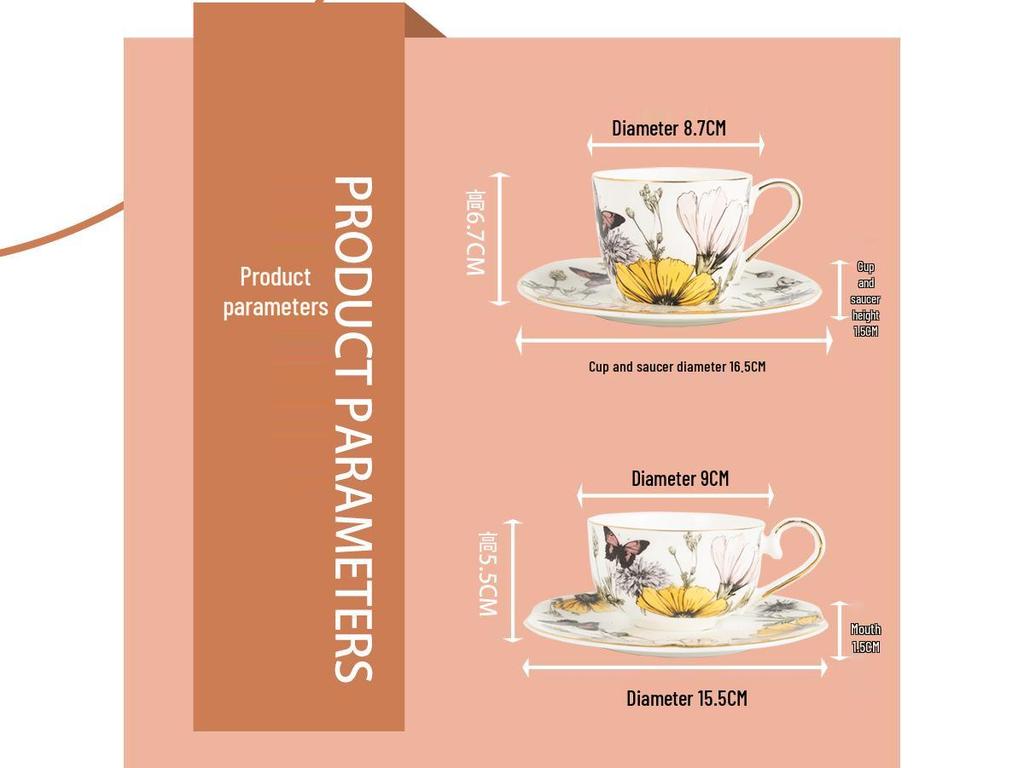 Elegant Bone China Mug Gift Set: Large Capacity Cup and Saucer for Housewarming or Best Friend Gift