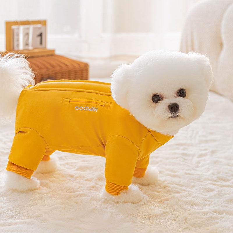 Winter Puppy Dog Clothes All-inclusive Down Cotton-padded Clothes Simple Teddy Than Bear Small Dog Thickened Warm Pet Clothing