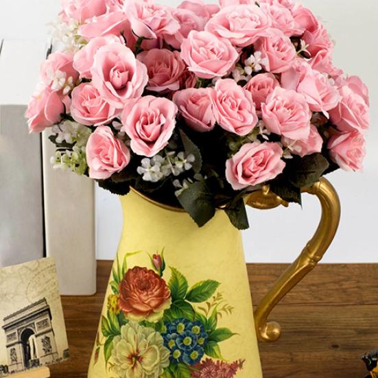 12 Head Artificial Fake Rose Flower Wedding Party Bridal Bouquet Home Room Decor