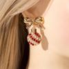 Trendy Exquisite Christmas Light Bulb Drop Earrings for Women Simple Bowknot Earrings Xmas Party Jewelry Gifts