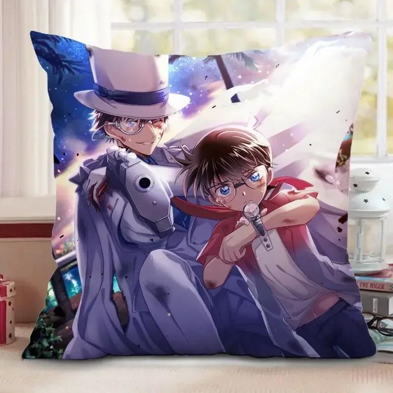 Garip Soyguncu Kidd Conan Yastık Adı Dedektif Conan Kudo Shinichi Gri Baskılı Yastık Kılıfı