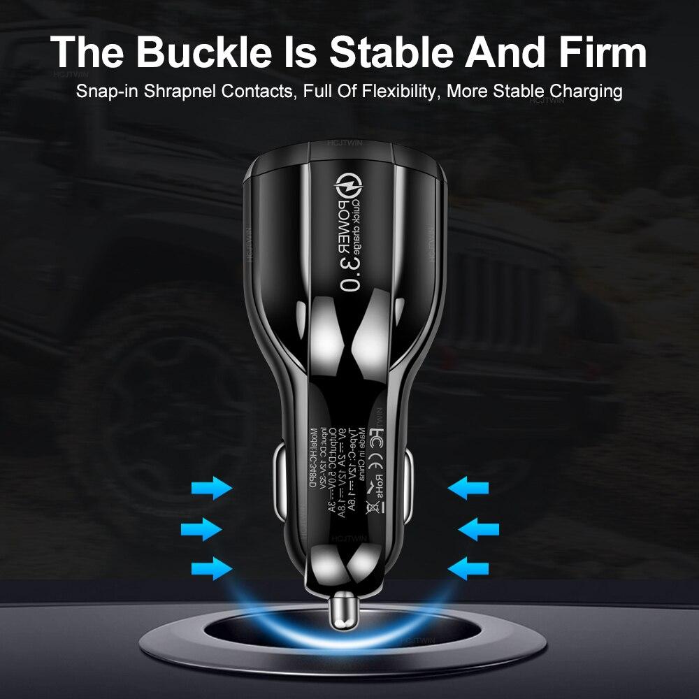 PD 18W Car Charger QC3.0 USB Type C PD Fast Charger Dual Ports Quick Charging Car Adapter for IPhone 13 Pro Max Samsung