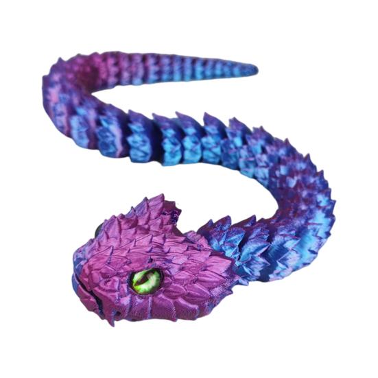 

Фигурка змеи, напечатанная на 3D-принтере, с подвижными суставами, фигурка змеи, шарнирная модель животного, игрушка красный/синий