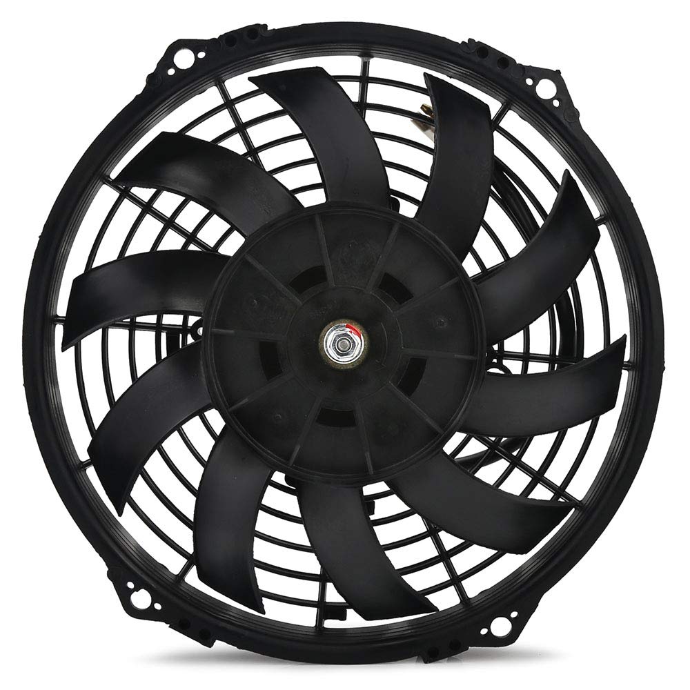 Kyostar Electric Radiator Universal Slim Cooling Fan Push-Pull Engine Kit for Trucks (Black 9-inch)