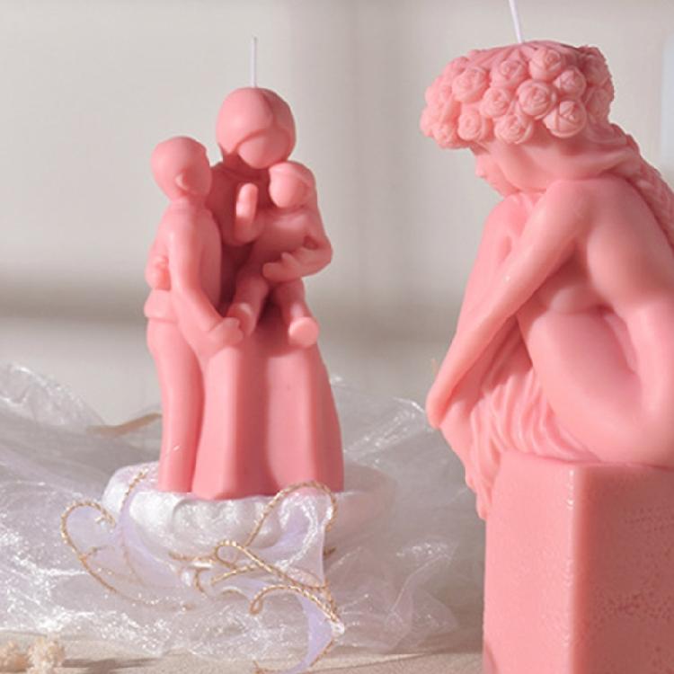 Couples Candle Mold Mother and Kids Candle Silicone Moulds DIY Home Decorations