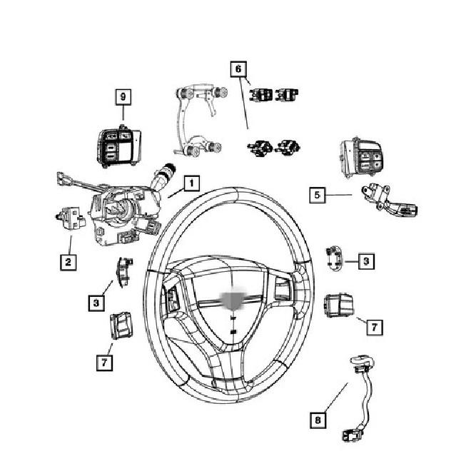 For Evic Bezel 2011-2012 Compass Ram 56046375AC 56046375AB Steering Wheel Switch