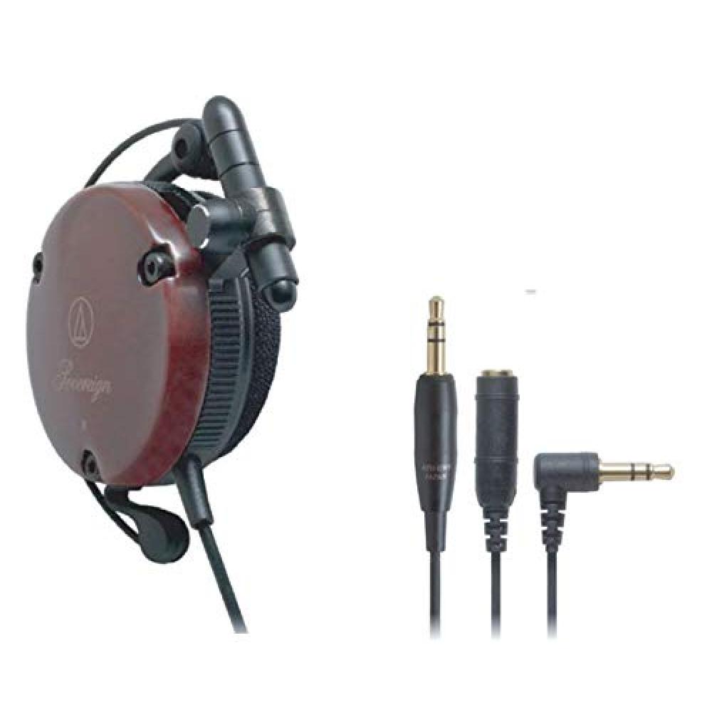 Audio Technica ATH-EW9 Headphones Wired Ear Hook On-Ear Wood Housing Brown Small