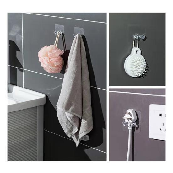 10/20Pcs Wall Mounted Storage Hooks Cord Holder Transparent Easy to Install Adhesive