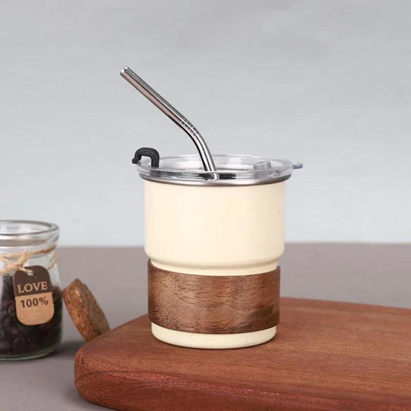 300ml Stainless Steel Coffee Camping Mug with Lid Portable Heat Resistant for Outdoor Picnic Camping Fishing Bottles Coffee Cups