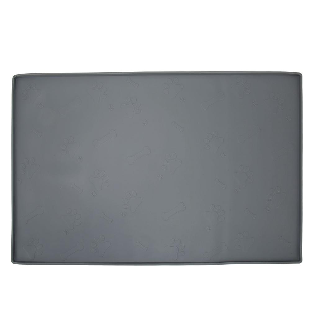 Haustier Futtermatte Spritzschutz Waschbar Spülmaschinenfest Rutschfest Silikon Große Hundedecke für Wasser Futternapf Grau