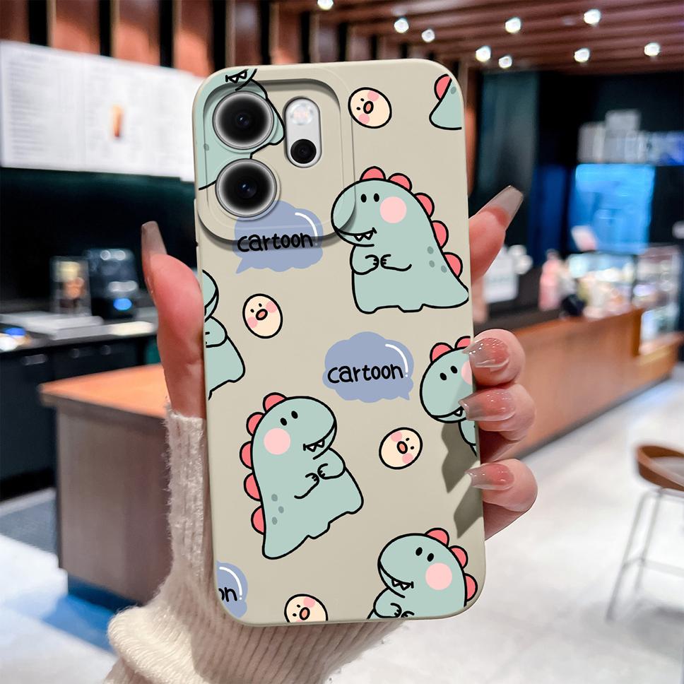 For Oppo Reno 14F 5G Phone Case Sunflower Patterns Soft Liquid Silicone Shell For OppoReno14F 14 F Camera Coverage Durable Capa