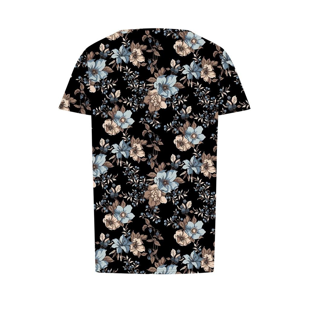 Dámská letní móda Ležérní skládané tričko s kulatým výstřihem a krátkým rukávem