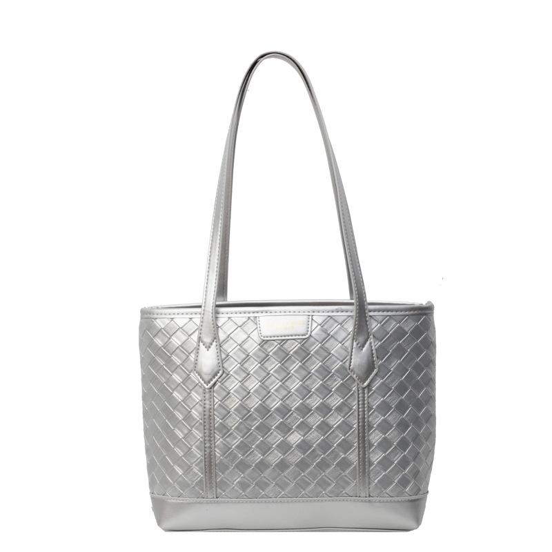 

Женская сумка большой вместимости Новая универсальная сумка-тоут Модная наплечная сумка для поездок на работу серебряный