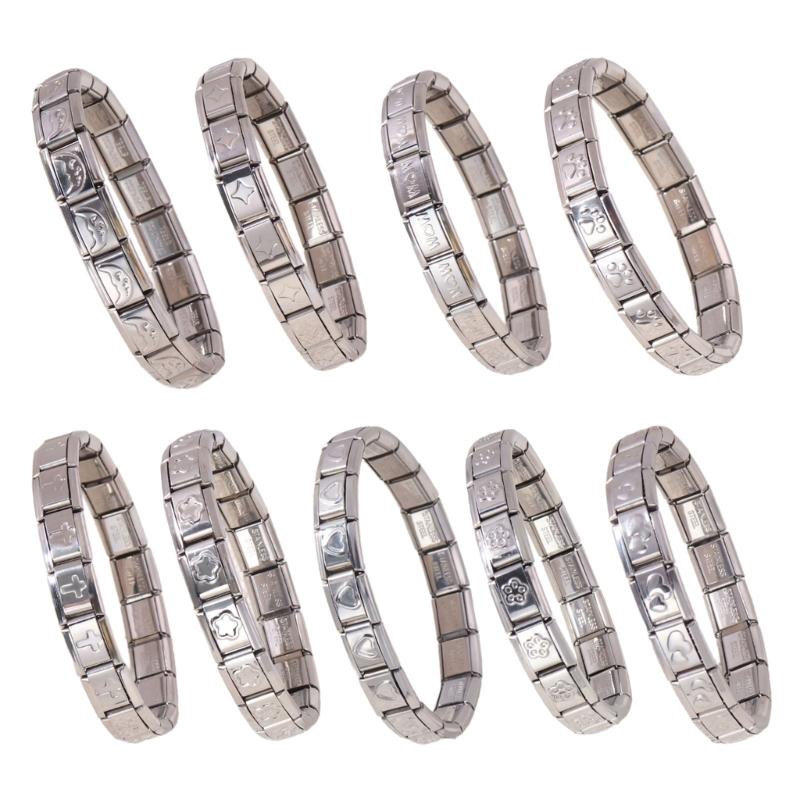 Versatile Italian Charm Pendant Sturdy Stainless Steel Link Craft Supplies Portable for Unique Bracelet Creation