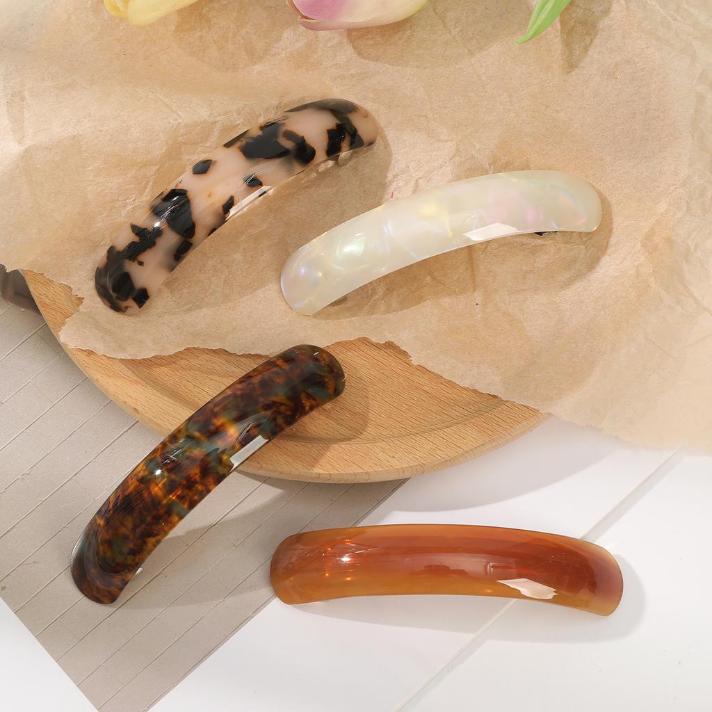 AWAYTR Vintage  Amber Leopard Duckbill Hairpin Plastic Hair Clips Valentine Headwear Girl Hair Accessories Festival Gift